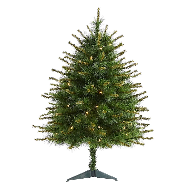3ft. Pre-Lit New England Pine Artificial Christmas Tree, Clear LED Lights