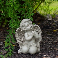 6" Weathered Praying Cherub Outdoor Garden Statue