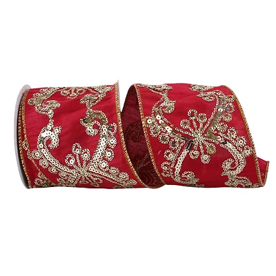 Reliant 4" x 5yd. Dubai Sequin Wired Ribbon