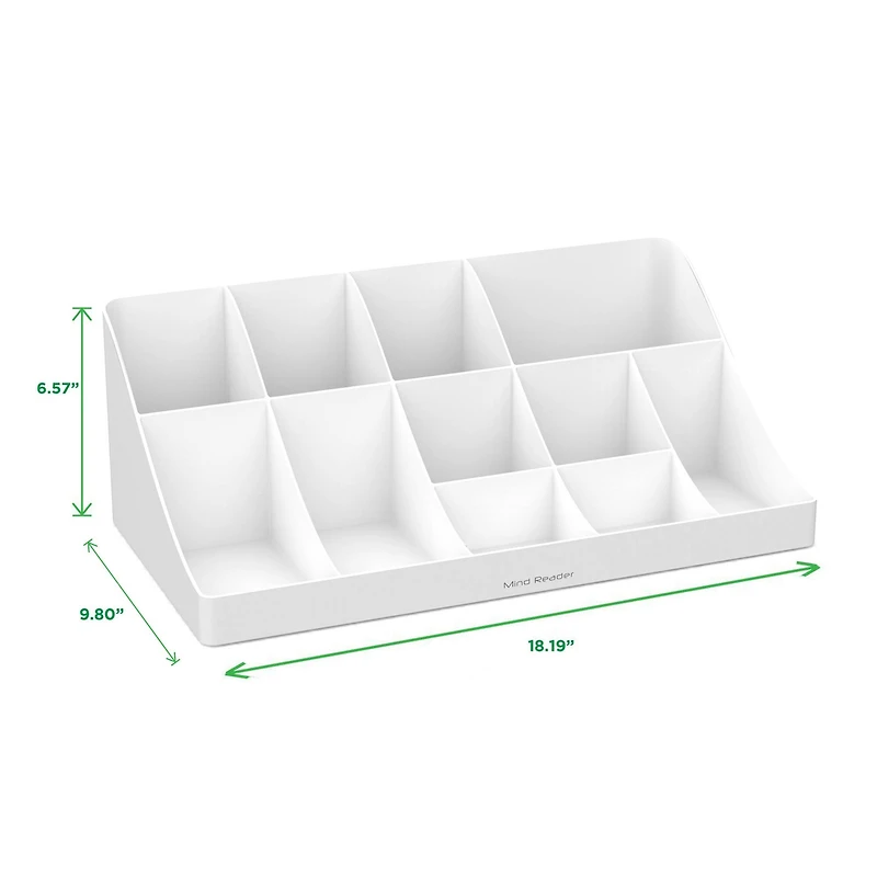 Mind Reader White 11 Compartment Pioneer Breakroom Condiment Organizer