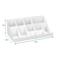 Mind Reader White  11 Compartment Pioneer Breakroom Condiment Organizer