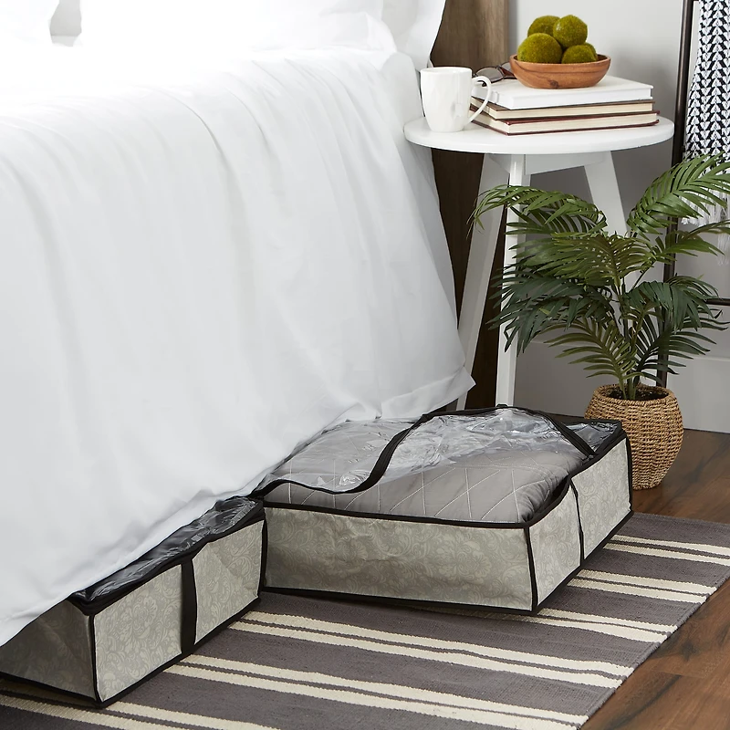 DII® Medium Damask Under-The-Bed Soft Storage Set, 2ct.