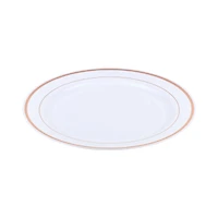 10.5" Rose Gold & White Plastic Plates by Celebrate It™, 10ct.