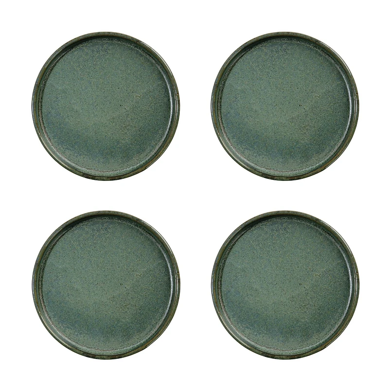 Hello Honey® 7" Matte Teal Reactive Glaze Stoneware Plate, 4ct.