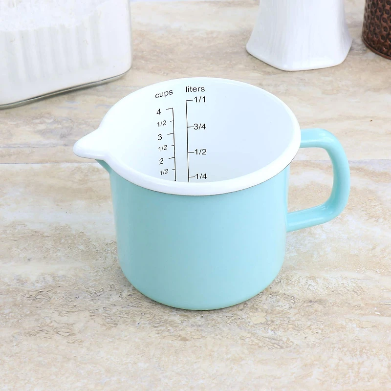 Martha Stewart Turquoise Enamel on Steel Measuring Cup