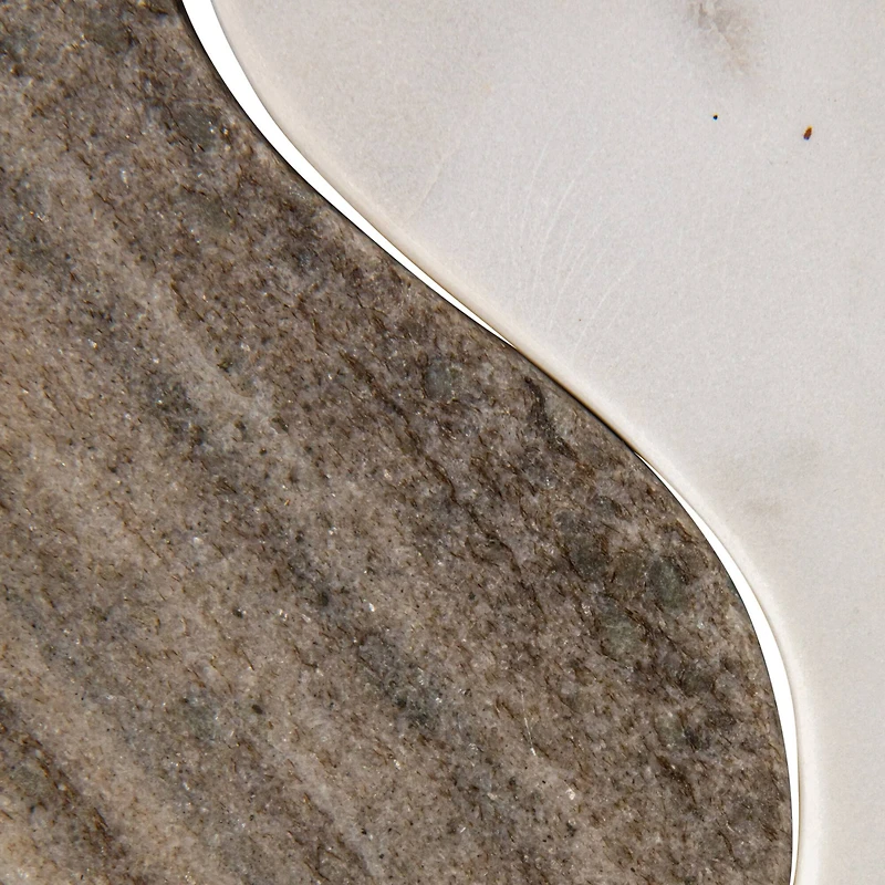 Hello Honey® 15" Beige & White Marble Wave Dual Cheese & Cutting Board