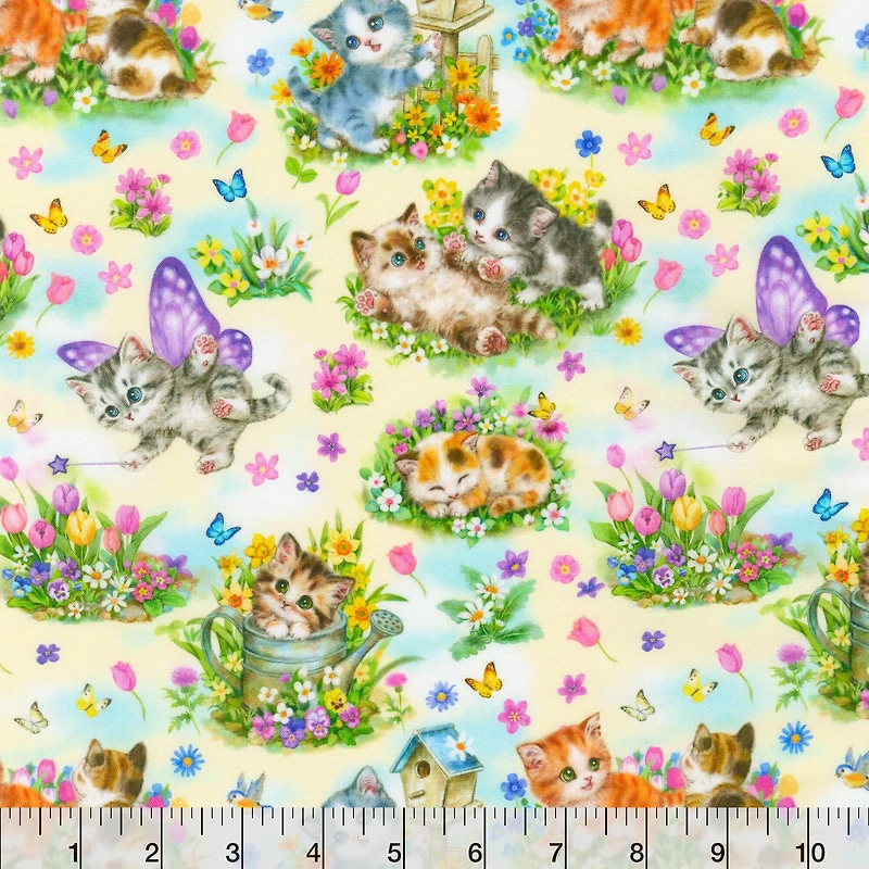 Robert Kaufman Daydreaming Kitties Cotton Fabric