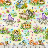 Robert Kaufman Daydreaming Kitties Cotton Fabric