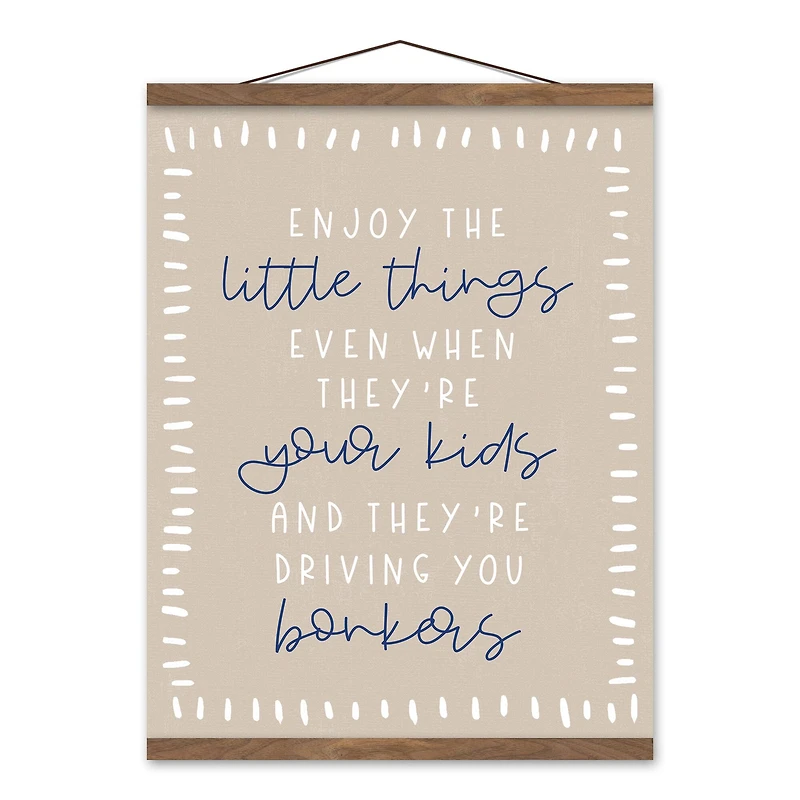 Enjoy the Little Things Teak Hanging Canvas
