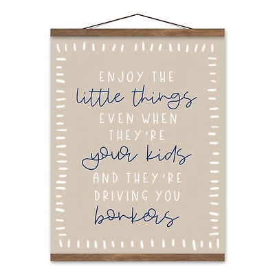 Enjoy the Little Things Teak Hanging Canvas
