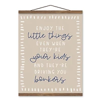 Enjoy the Little Things Teak Hanging Canvas