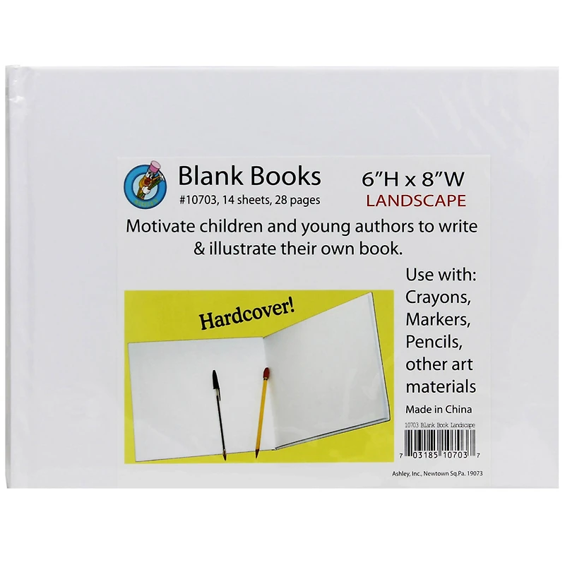 Ashley Productions White Landscape Style Hardcover Blank Book, 12ct.