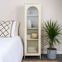 Hello Honey® Solstice 5ft. Tall Metal Accent Cabinet with Arched Glass Door