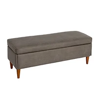 Hello Honey® Atley Ash Gray Vegan Leather Upholstered Storage Bench