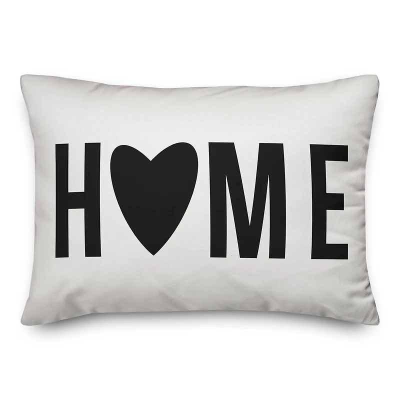 Home Heart Black Throw Pillow