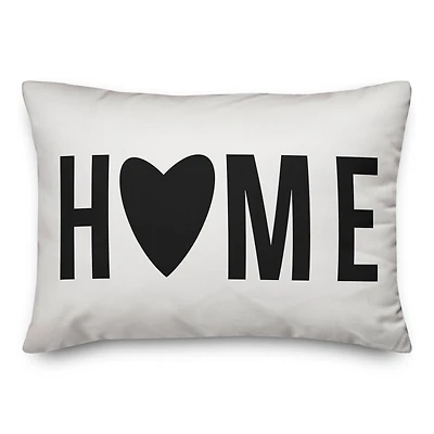Home Heart Black Throw Pillow