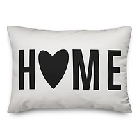 Home Heart Black Throw Pillow