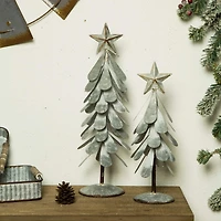 Glitzhome® Galvanized Metal Christmas Tree Table Décor Set