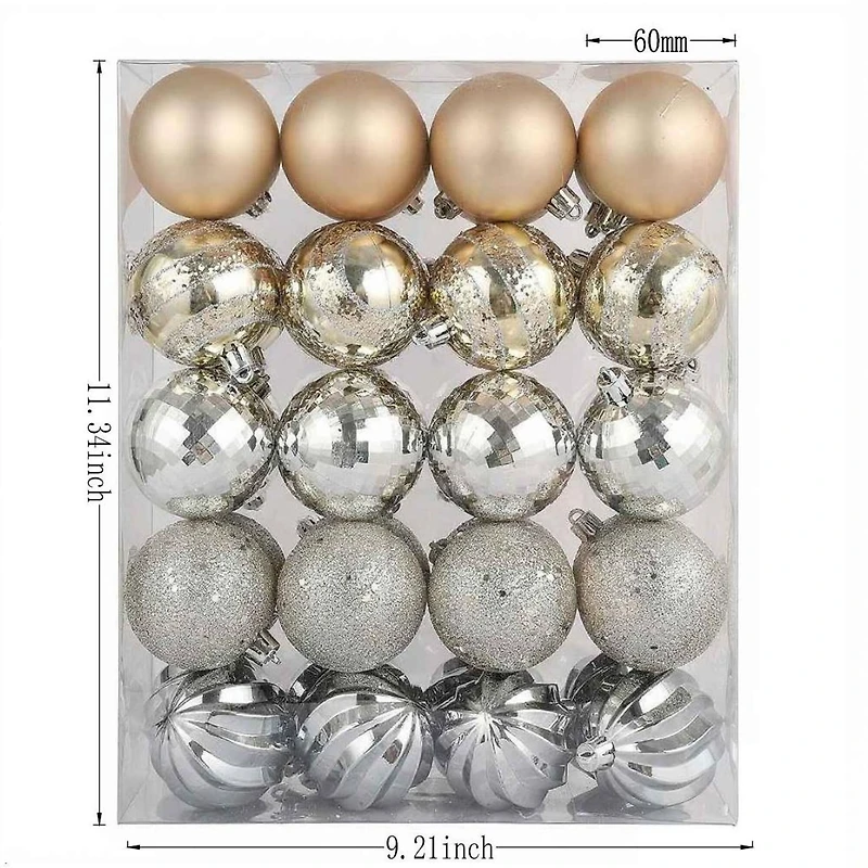 40 Pack 2.2" Champagne Shatterproof Ball Ornaments by Ashland®