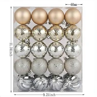 40 Pack 2.2" Champagne Shatterproof Ball Ornaments by Ashland®