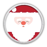 Santa Face Round Wall Art in White Frame