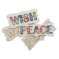 S&S® Worldwide Wish & Peace Wood Stitching Plaques, 24ct.
