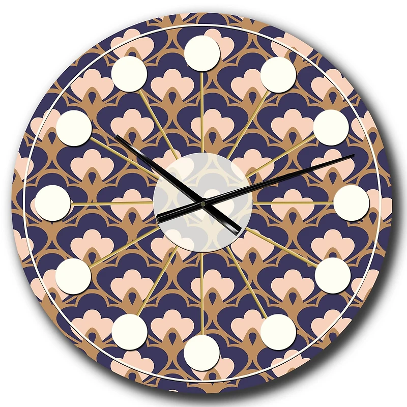 Designart 'Retro Ornamental Design Ix Mid-Century Modern Wall Clock