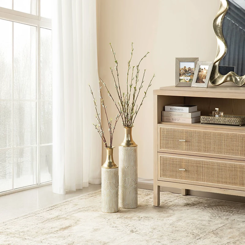 Glitzhome® Metal Modern Floor Vase Set