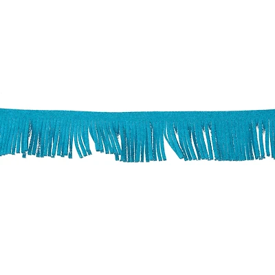 1 3/16" Blue Flocked Fringe Trim by Celebrate It®