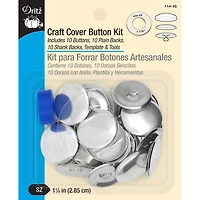 Dritz® Nickel Craft Cover Button Kit with Tools, 10 Sets