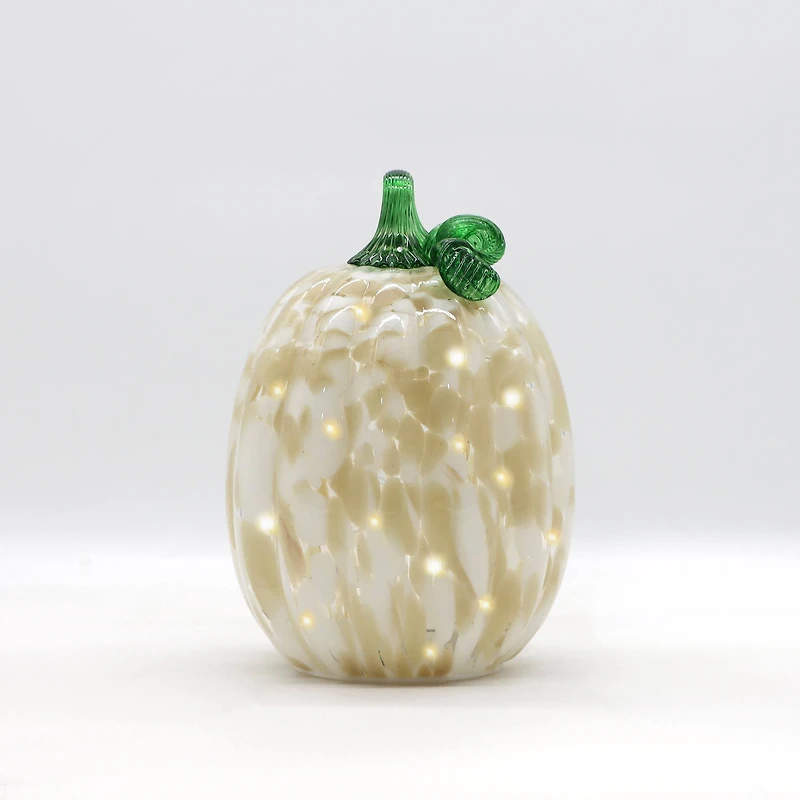 Warm White LED Orange Glass Pumpkin by Ashland