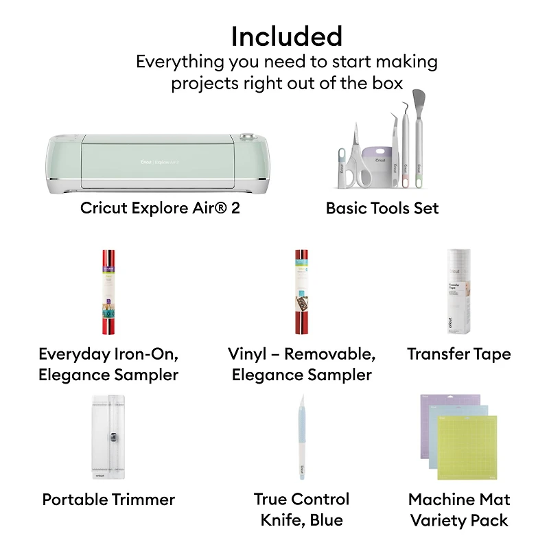Cricut® Mint Explore Air™ 2 Cutting Machine + Free Essential Starter Kit