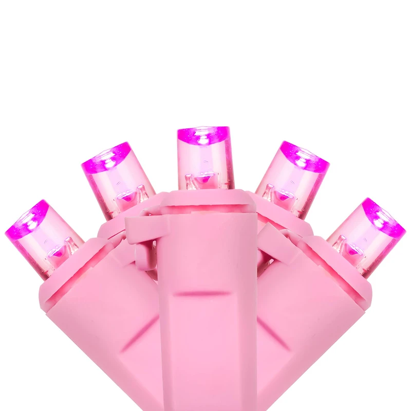 100ct Pink LED Wide Angle Valentine's Day Lights 33ft Pink Wire