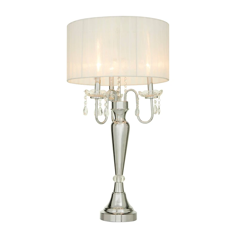 Silver Metal Table Lamp 16" x 16" x 31