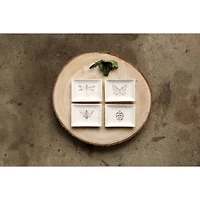Hello Honey® 4" x 3" Rectangle Ceramic Dishes with Insect Images Set