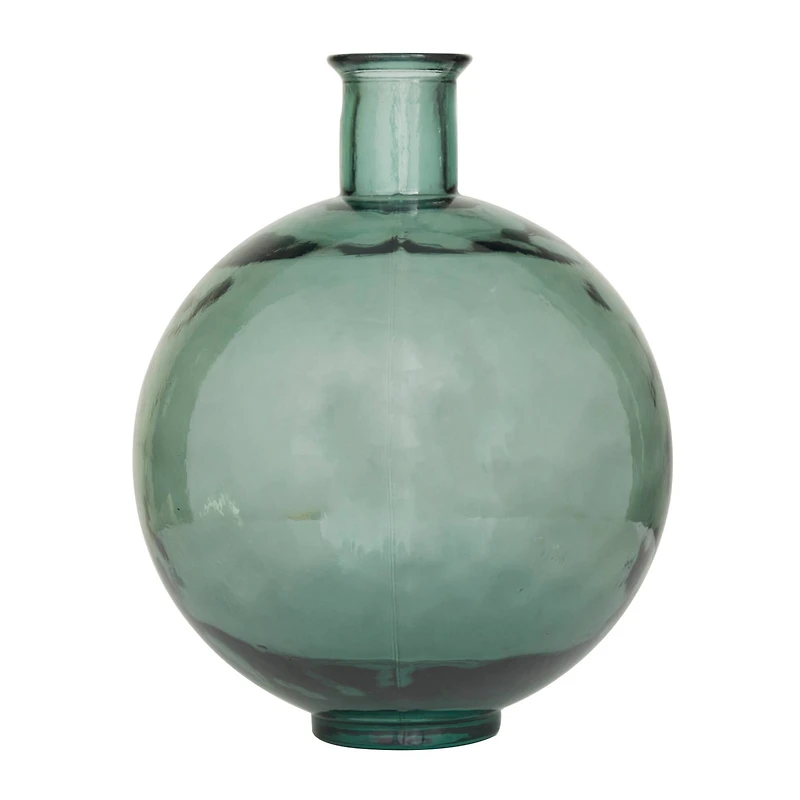 Green Recycled Glass Handmade Spanish Vase 13" x 13" x 17"