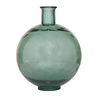 Green Recycled Glass Handmade Spanish Vase 13" x 13" x 17"