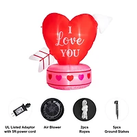 Glitzhome® 5ft. Lighted Valentine's Inflatable Heart Décor