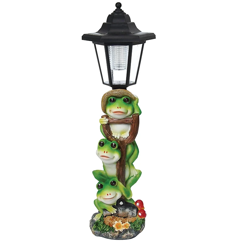 Santa's Workshop 16" Frog Solar Lightpost