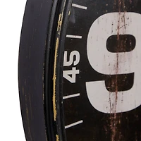 Black Speedometer Style Round Metal Wall Clock