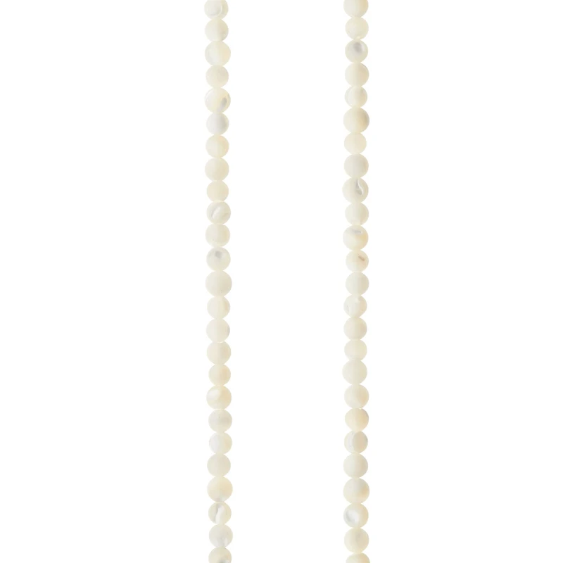 12 Pack:  White Mother of Pearl Round Beads, 4mm by Bead Landing™