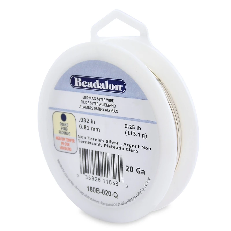 Beadalon® 20 Gauge Non Tarnish Silver German Style Wire