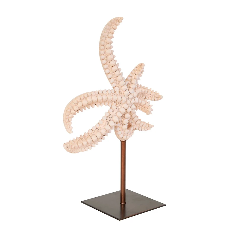 12" Pink Starfish Sculpture with Copper Stand