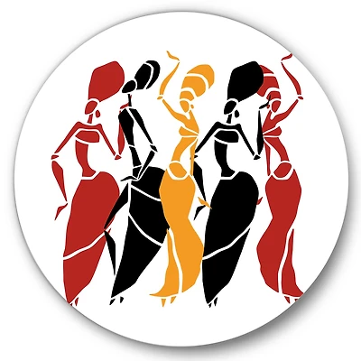 Designart - Beautiful Dancers Afro American Silhouettes