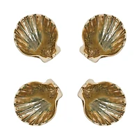 Hello Honey® 6" Sea Shell Dish with Reactive Crackle Glaze, 4ct.