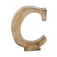 8" Brown Mango Wood Letter Set, 6ct.