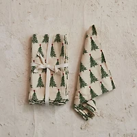 Hello Honey® 18" Christmas Tree Print Stonewashed Cotton Napkins, 4ct.