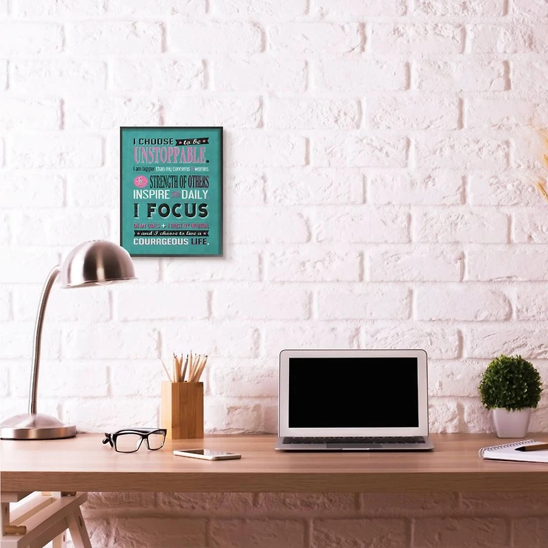 Stupell Industries I Choose Unstoppable Inspirational Black Framed Wall Art