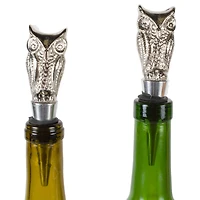 Silver Owl Bottle Stopper Set
