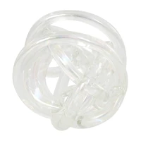 Clear Glass Knotted Ball Sculpture Set